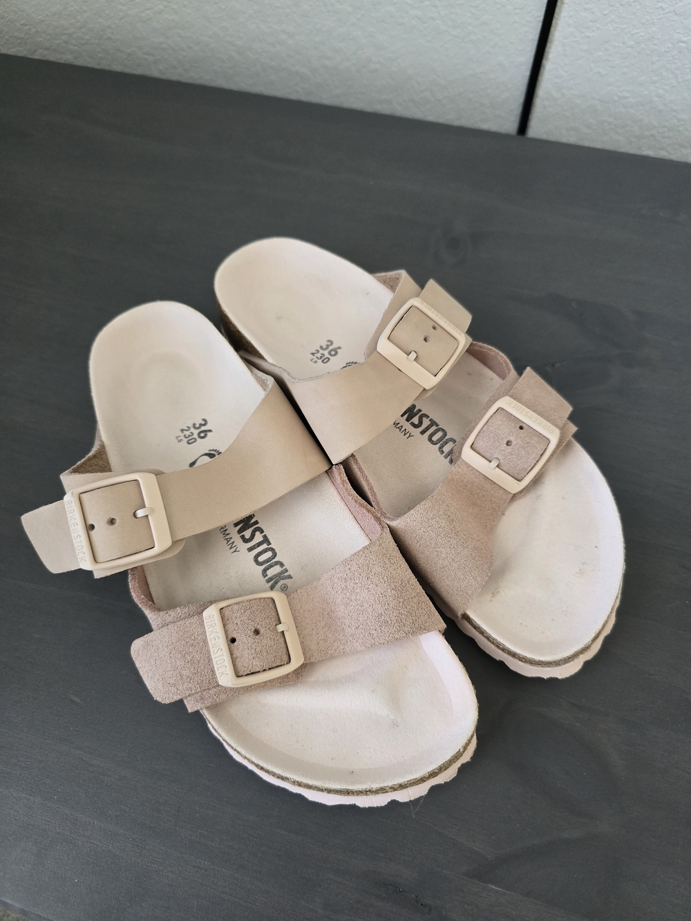 Birkenstock Arizona Split Leather Light Rose Sandals 36